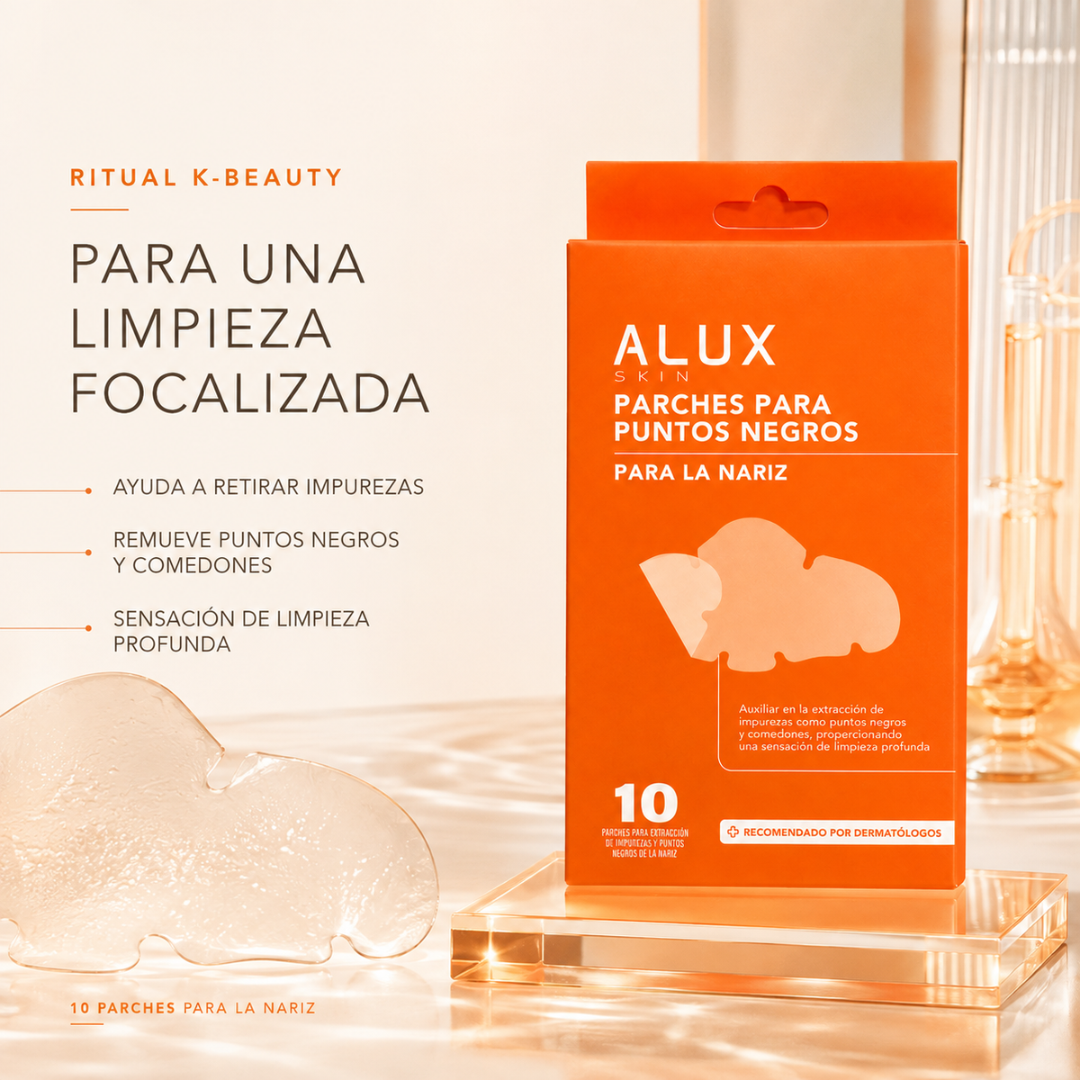 Alux Skin Parches para Puntos Negros de Nariz - 10 piezas