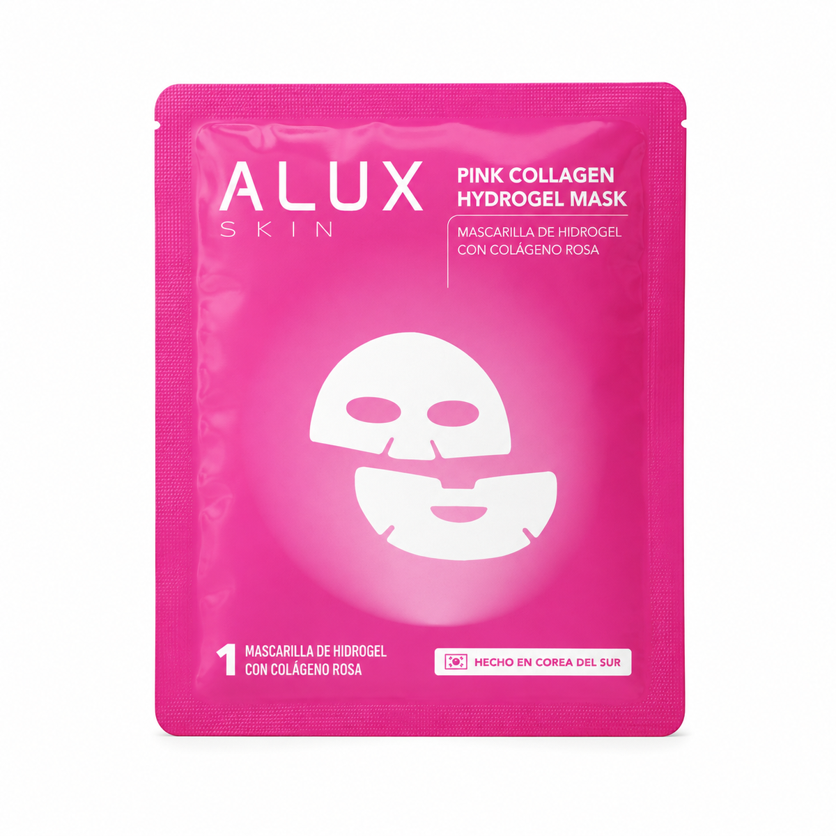 Alux Skin Pink Collagen Hydrogel Mask - Mascarilla Facial de Colágeno Rosa, 1 pieza